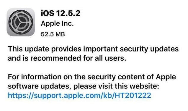 新城苹果手机维修分享iOS12.5.2发布，建议所有老苹果用户安装 